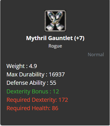 Mythril Gauntlets +7