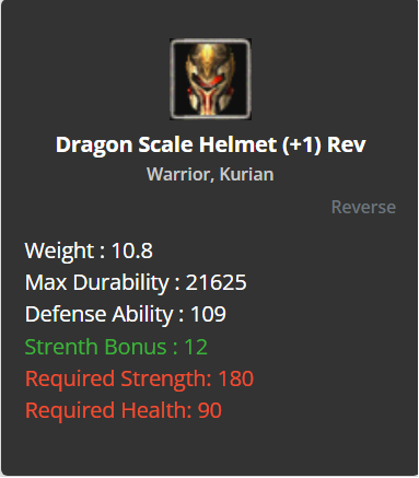 Dragon Scale Helmet +1 (Reverse)